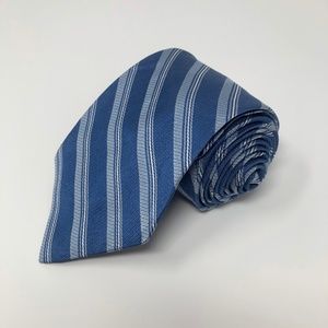 Express 100% Italian Silk Blue Striped Tie
